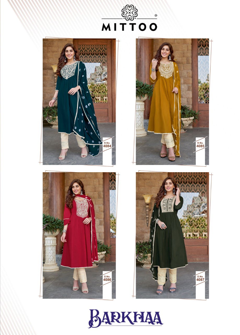 Mitto Barkha Fancy Designer Regular Wear Cotton Printed Readymade Salwar Suit Collection

